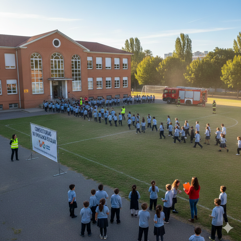 Evacuación de colegio